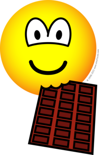 Chocolate eating emoticon